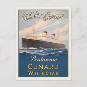 Cartão postal com Poster de propaganda de navio c