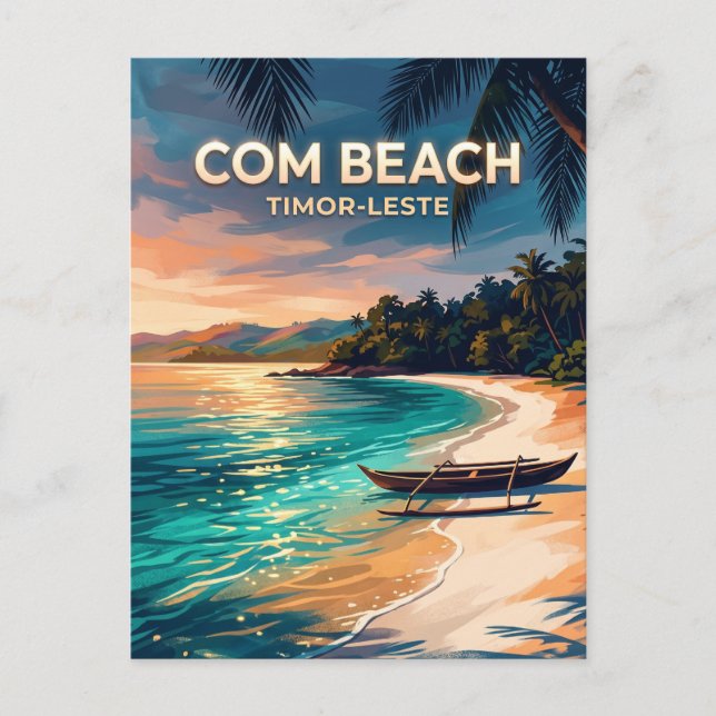 Cartão Postal Com praias Timor-Leste (Frente)