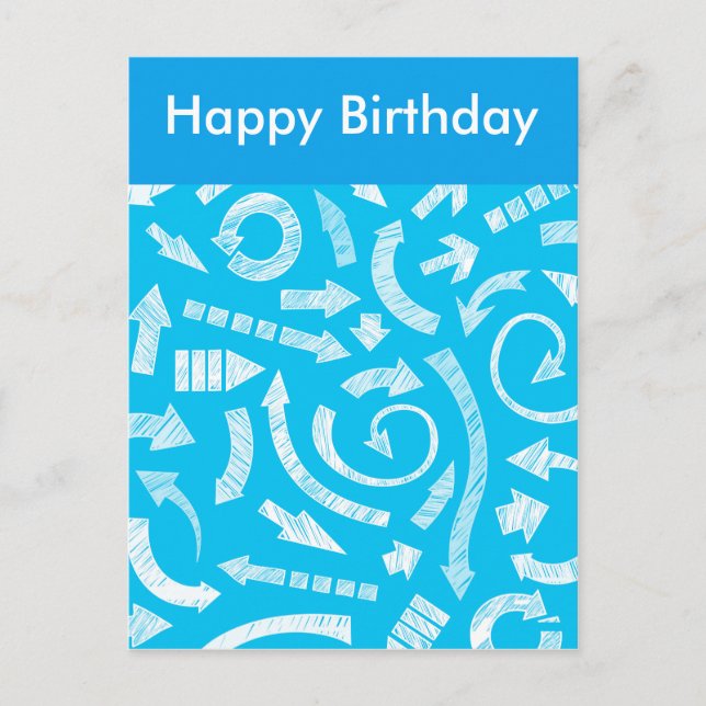 Cartão postal com setas azuis (Frente)