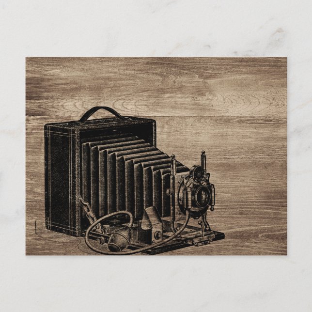 Cartão postal com silhueta de câmera de caixa anti (Frente)