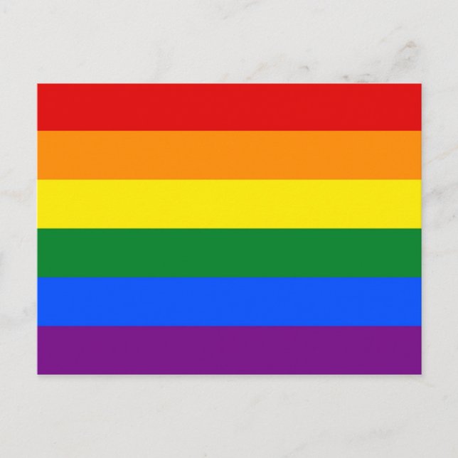 Cartão postal com Sinalizador LGBT Arco-Íris (Frente)