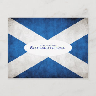 Cartão postal com Sinalizador Scotland Forever Alb