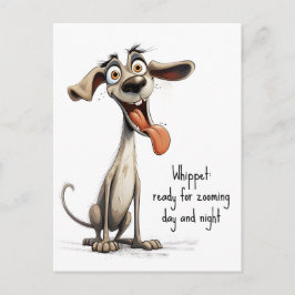Cartão Postal Com texto personalizado, 🐶whippet louco 🤪