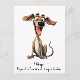 Cartão Postal Com texto personalizado, 🐶whippet louco 🤪