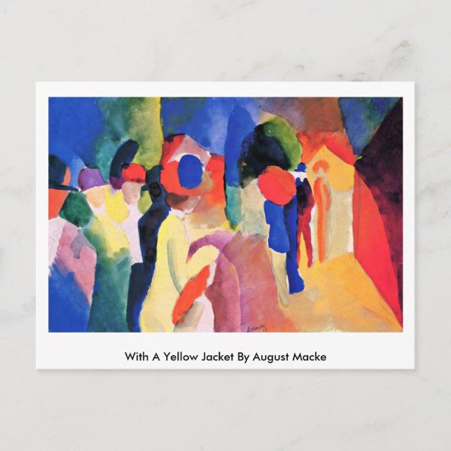 Cartão Postal Com Uma Jaqueta Amarela Por August Macke (Frente)