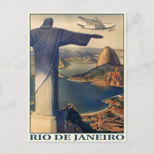 Cartão postal com Vintage Impressão do Rio de Jane