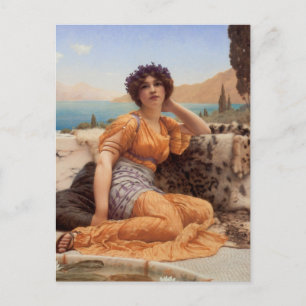 Cartão Postal Com Violetas Entrelaçadas e Robe de Cor de Açafrão