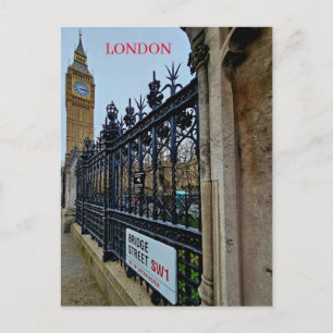 Cartão postal com vista à passagem da Ponte de Lon