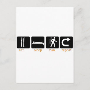 Cartão Postal Coma Dormir Correr Repetir