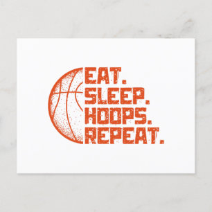 Cartão Postal Coma Dormir Hoops Repetir Cotações Engraçadas de B