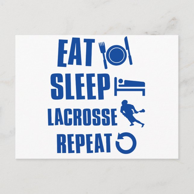 Cartão Postal Coma lacrosse de sono (Frente)