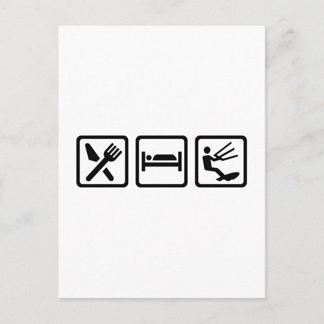 Cartão Postal Coma o sono Kitesurfing (Frente)