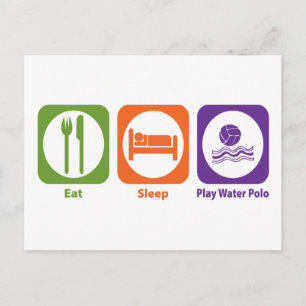 Cartão Postal Coma Sono Jogue Polo Água