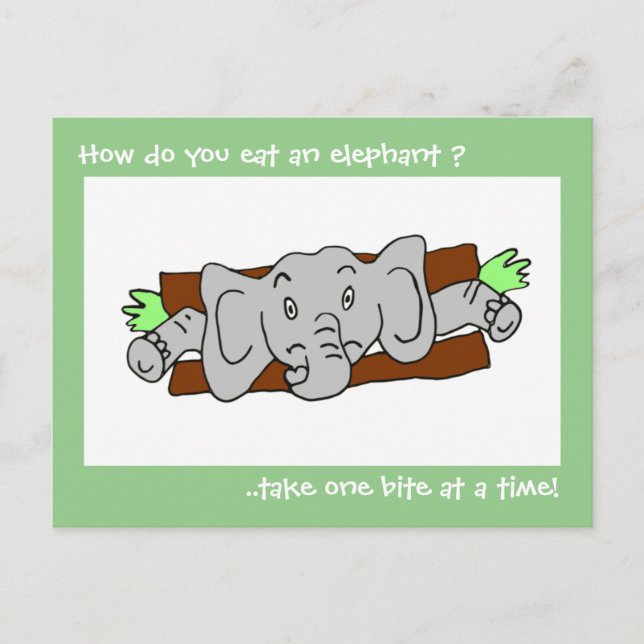 Cartão Postal Coma um Sanduíche de Elefante (Frente)