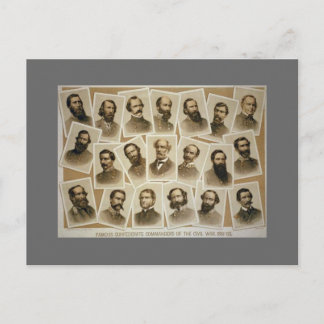 Cartão Postal Comandantes Confederados 1861-1865