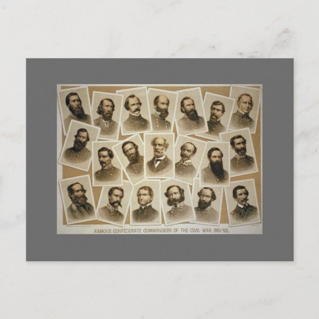 Cartão Postal Comandantes Confederados 1861-1865 (Frente)