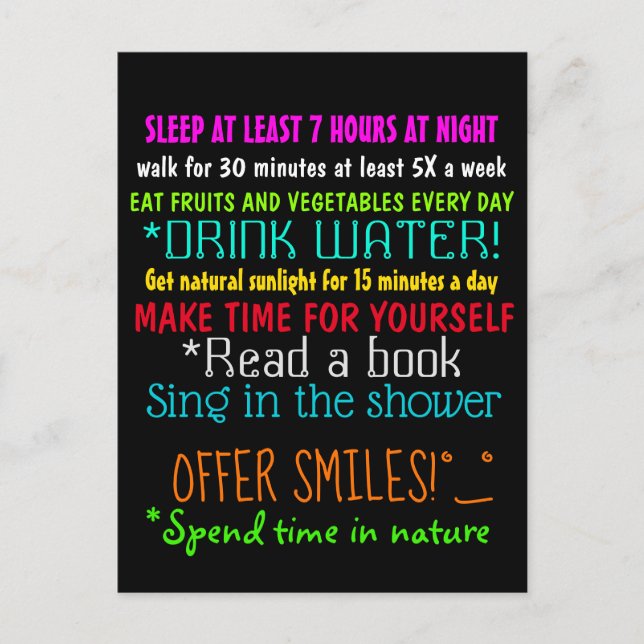 Cartão Postal COMANDOS DEZ DE PARECERES Legal DE SAÚDE (Frente)