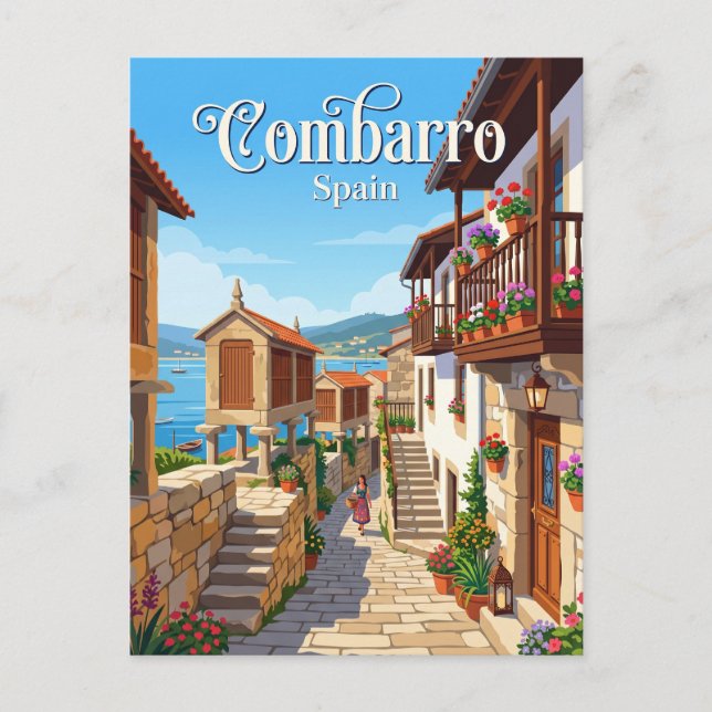Cartão Postal Combarro Espanha (Frente)