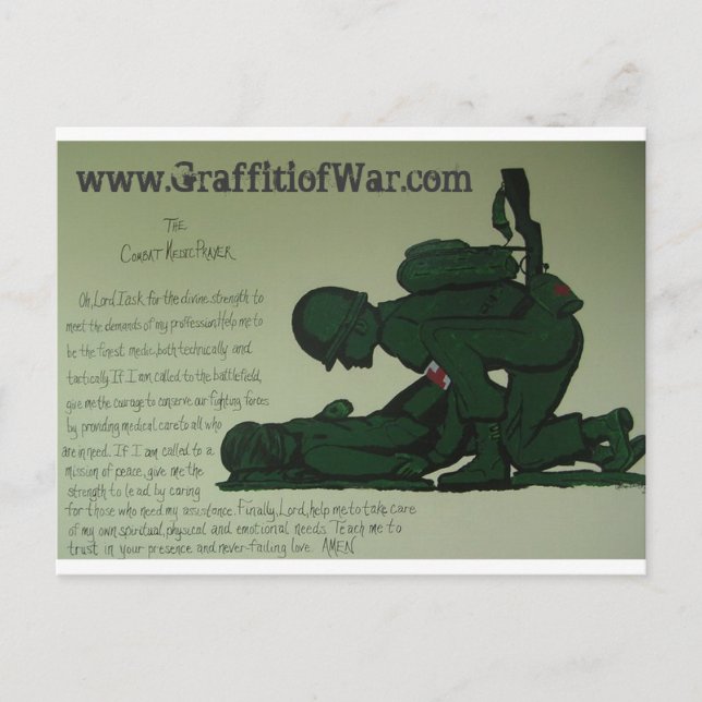 Cartão Postal Combat Medic Prayer Postcard (Frente)