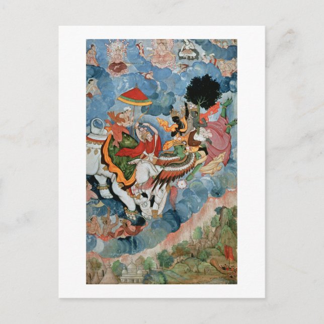 Cartão Postal Combate de Krishna com Indra, c.1590 (Frente)