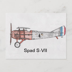 Cartão Postal Combatente S-VII Spad WW1