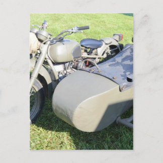 Cartão Postal Combinação de Motocicleta Militar Vintage