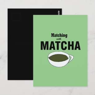 Cartão Postal Combinando Com Chá Verde Matcha