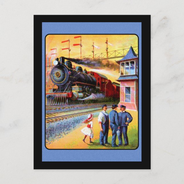 Cartão Postal Comboio a vapor de locomoção (Frente)