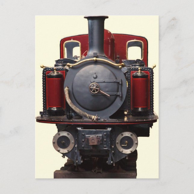 Cartão Postal Comboio Azul E Vermelho (Frente)