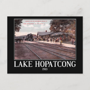 Cartão Postal Comboio Chegando, Lago Hopatcong, NJ Vintage