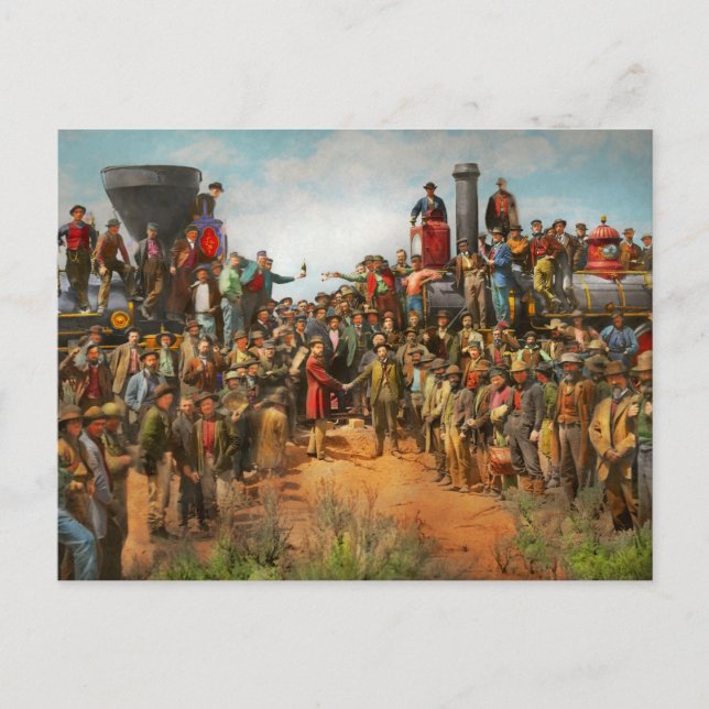 Cartão Postal Comboio - Civil - Foto do champanhe 1869 (Frente)