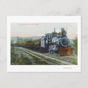 Cartão Postal Comboio de LogsCoos Bay, OR