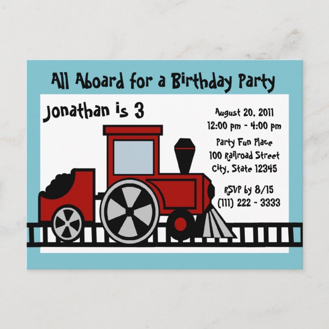 Cartão Postal Comboio em pista feliz (Frente)