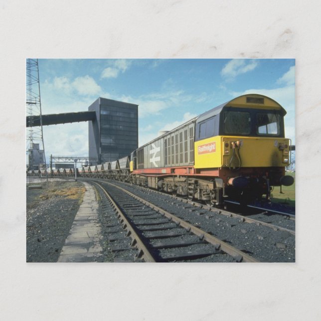 Cartão Postal Comboio ferroviário a carvão na central elétrica d (Frente)