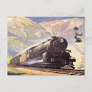 Cartão Postal comboio ferroviário vintage retro-locomotiva turi