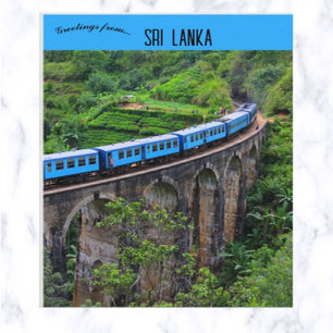 Cartão Postal Comboio na Nine Arch Bridge Road no Sri Lanka