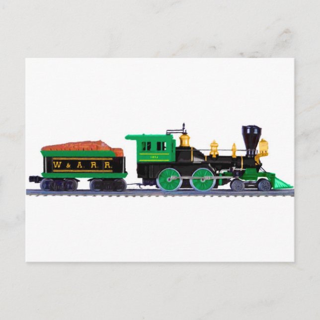 Cartão Postal Comboio Negro E Verde (Frente)