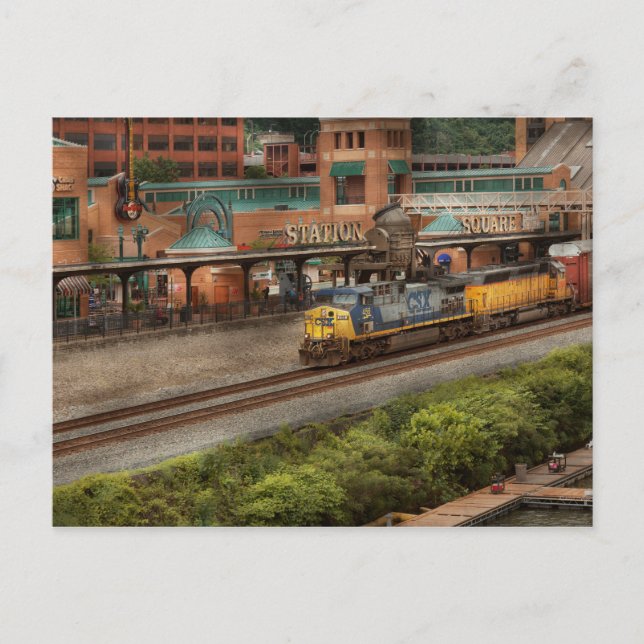 Cartão Postal Comboio - Pittsburg, PA - Praça de Estação (Frente)