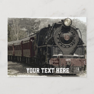 Cartão Postal Comboio Vintage com CustomText