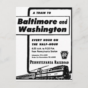 Cartão Postal Comboios Horários da Pensilvânia 1948