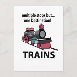 Cartão Postal Comboios Múltiplos Paragens, Mas Um Comboio De Des