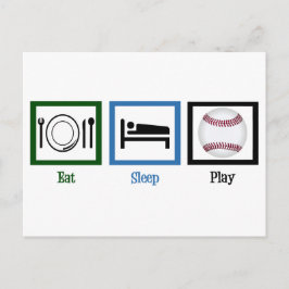 Cartão Postal Come Sleep Play Baseball