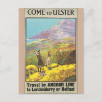 Come to Ulster Vintage Travel Poster