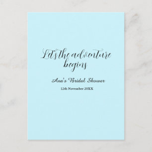 Cartão Postal começa a aventura chá de noiva adicionar nome d