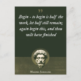 Cartão Postal Comece - para começar, metade do trabalho, que met