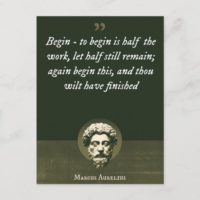 Cartão Postal Comece - para começar, metade do trabalho, que met (Frente)