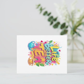 Cartão Postal Comece seu dia com positividade! ☕ Este vibrante