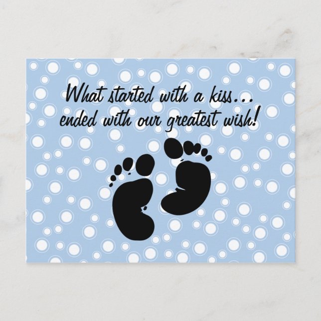Cartão Postal Começou Com Um Beijo Azul Personalizado (Frente)