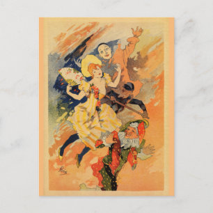 Cartão Postal Comédia Pantomime de 1891 por Jules Chéret