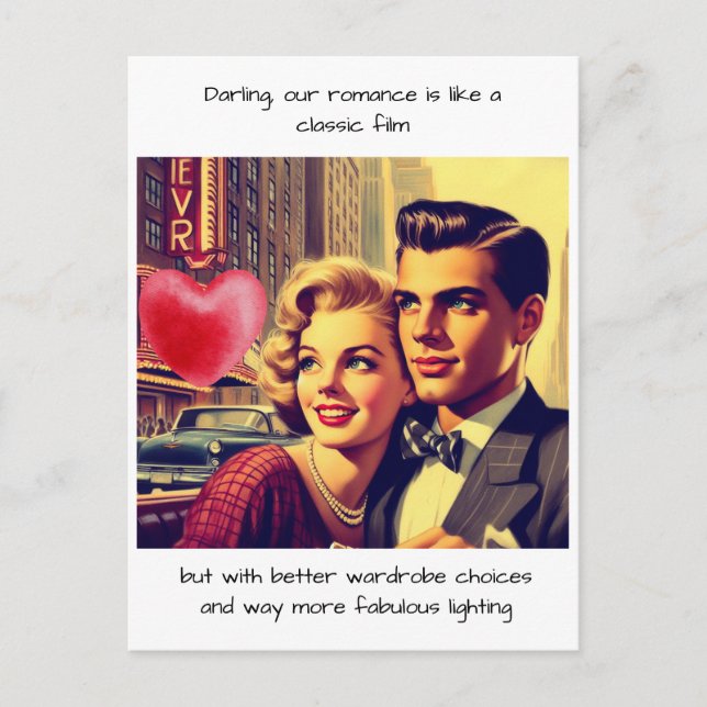 Cartão Postal Comédia Retro Engraçado (Frente)